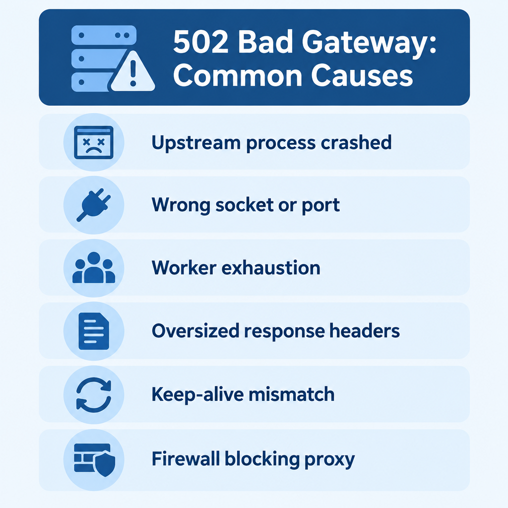 502 Common Causes Checklist
