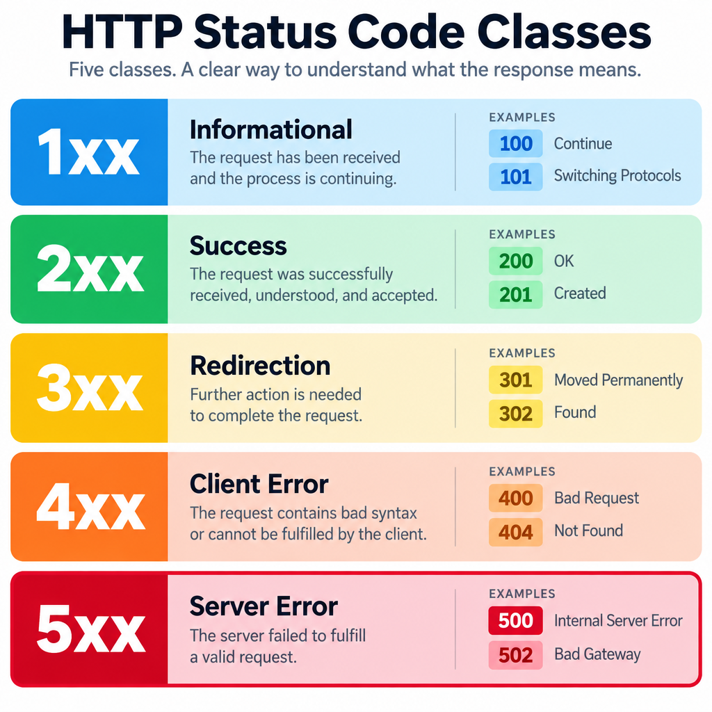 HTTP Status Code Classes Table