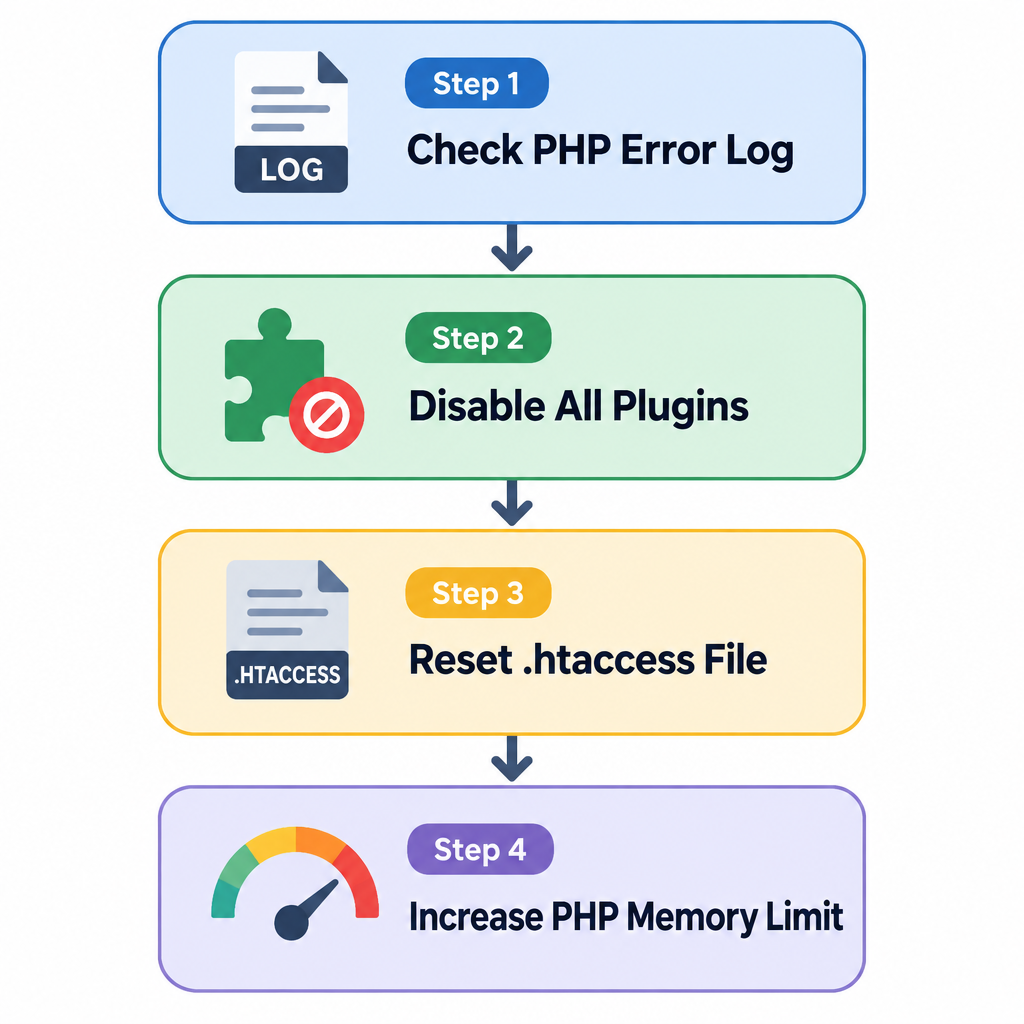 WordPress 500 Error Diagnostic Flow