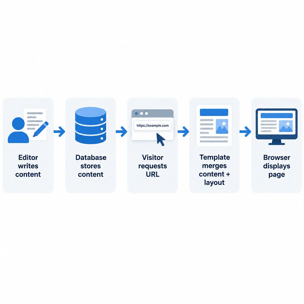 How a CMS Works – Step Diagram